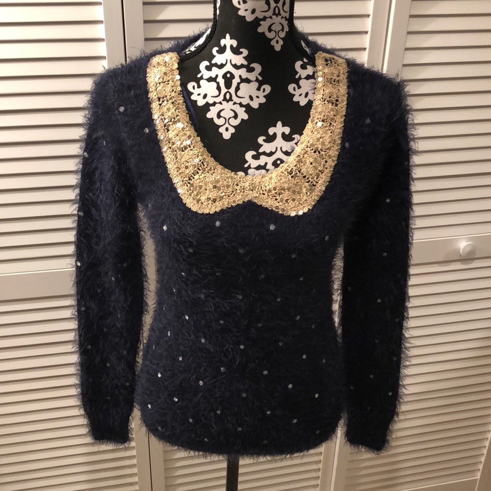 Mirumi Fuzzy Sequin Sweater Small